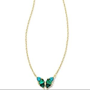 Kendra Scott- Blair Butterfly Small Short Pendant Necklace: Emerald Mix